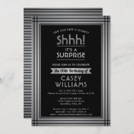 Invitación ¡Fiesta de la sorpresa de cumpleaños Shhh! Elegant