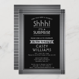 Invitación ¡Fiesta de la sorpresa de cumpleaños Shhh! Elegant