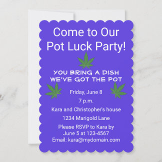 Invitación Fiesta de la suerte de la hoja de maleza personal