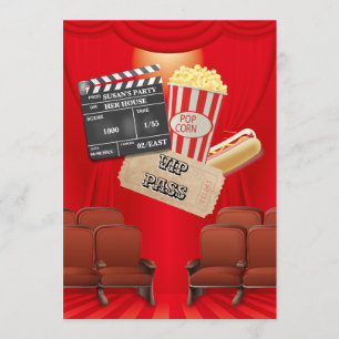 Invitación fiesta de la tabla de taquilla VIP de película