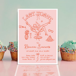 Invitación Fiesta de la última tostada de Bachelorette dibuja