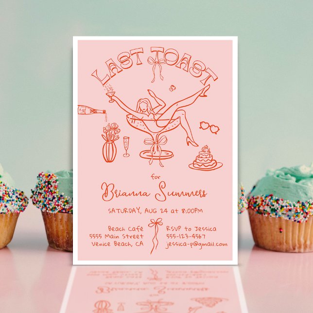 Invitación Fiesta de la última tostada de Bachelorette dibuja (Subido por el creador)