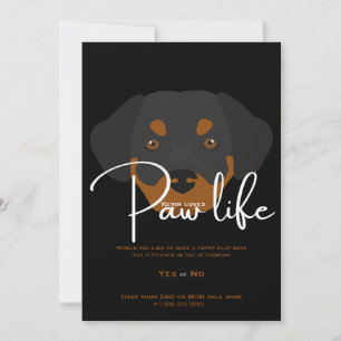 Invitación Fiesta de la vida de la pata del perrito adorable 