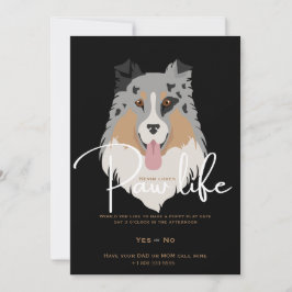 Invitación Fiesta de la vida de la pata del perrito adorable 