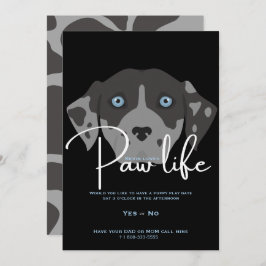 Invitación Fiesta de la vida de la pata del perrito lindo