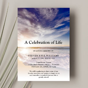 Invitación Fiesta de la vida en el funeral de la costa del ma