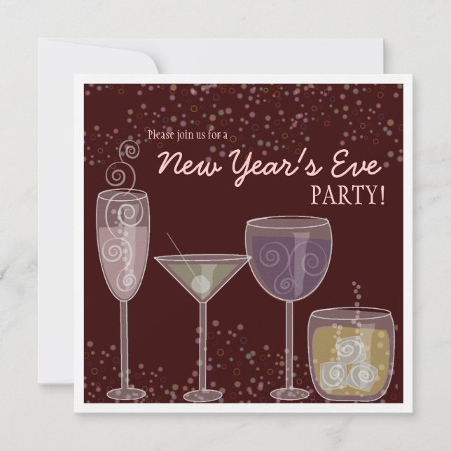 Invitación Fiesta de la víspera de Año Nuevo, celebración de  (Anverso)