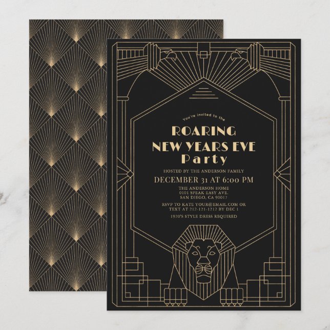 Invitación Fiesta de la víspera de Año Nuevo del Art Deco de  (Anverso / Reverso)