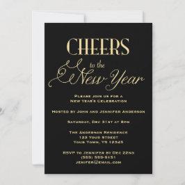 Invitación Fiesta de la víspera de Año Nuevo del Glamour del 