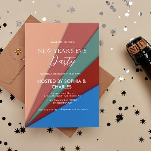 Invitación Fiesta de la víspera de Año Nuevo geométrico de ci