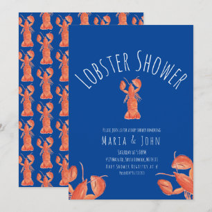 Invitación Fiesta de langosta al acuarela  Baby Shower Cangre
