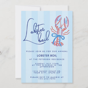 Invitación Fiesta de Langosta Costera de Verano Adorable