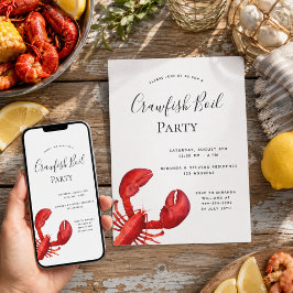 Invitación Fiesta de langostinos rojos langosta blanca 