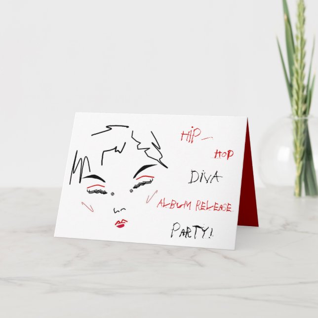 Invitación Fiesta de lanzamiento de álbum de diva de Hip-Hop (Anverso)