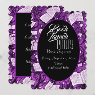 Invitación Fiesta de lanzamiento de libro rosa