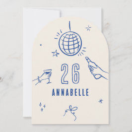 Invitación fiesta de las bebidas de cumpleaños del arco dibuj