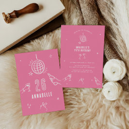 Invitación fiesta de las bebidas de cumpleaños del arco dibuj