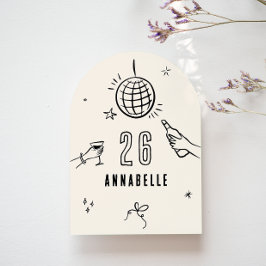 Invitación fiesta de las bebidas de cumpleaños del arco dibuj