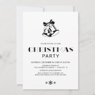 Invitación Fiesta de las campanas de los Navidades blancos y