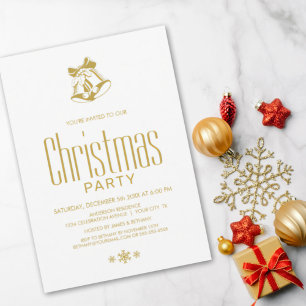 Invitación Fiesta de las campanas de los Navidades de oro mod