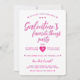 Invitación Fiesta de las cosas favoritas de Galentine