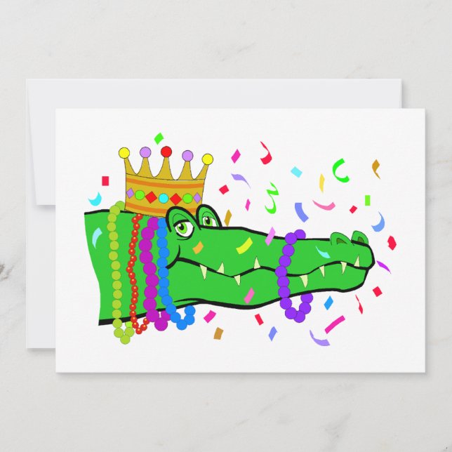 Invitación Fiesta de las cuentas del ligador Mardi Gras (Anverso)
