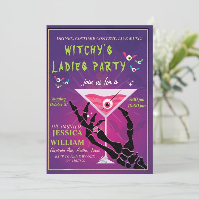 INVITACIÓN FIESTA DE LAS DAMAS DE WHITCY (Anverso de pie)