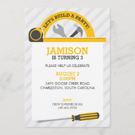 Invitación Fiesta de las herramientas de la construcción