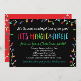 Invitación Fiesta de las luces de merry mingle y jingle Navid