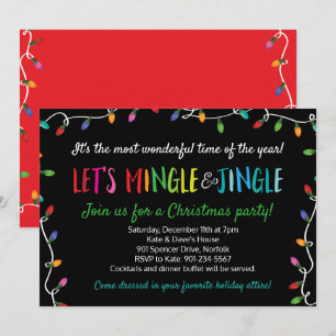 Invitación Fiesta de las luces de merry mingle y jingle Navid