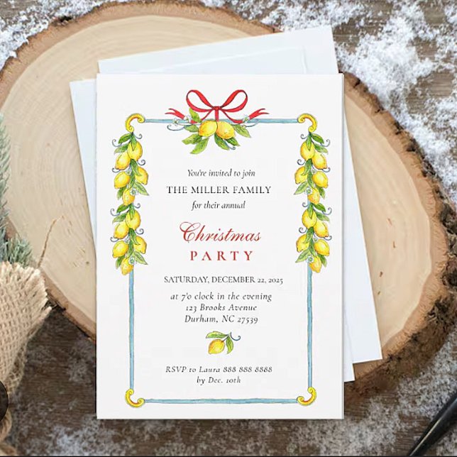 Invitación Fiesta de Lemons and Red bow Family Navidades (Subido por el creador)