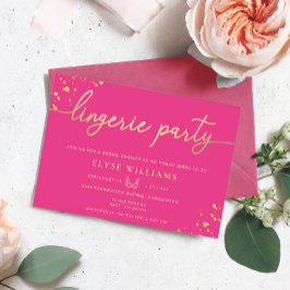 Invitación Fiesta de lencería de oro rosado caliente ducha de