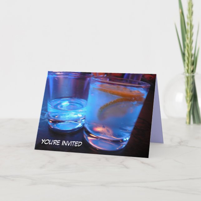 Invitación fiesta de lentes de licor invitar (Anverso)