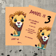 Fiesta de leones para bebés personalizado