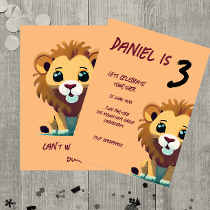 Invitación Fiesta de leones para bebés personalizado
