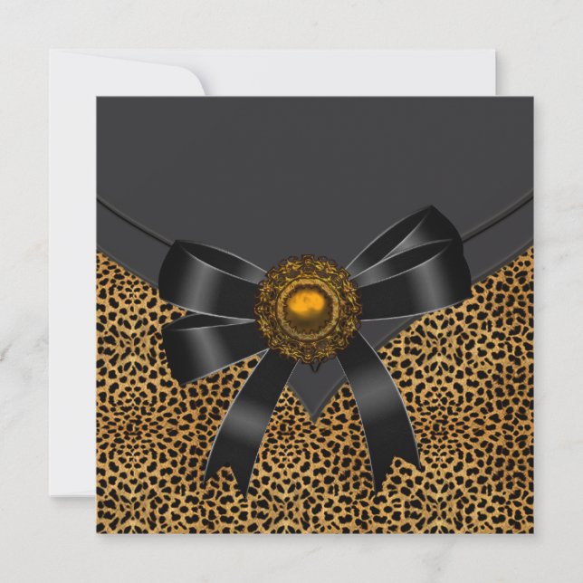 Invitación Fiesta de leopardo (Anverso)