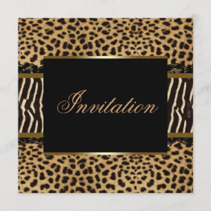 Invitación Fiesta de Leopardo Cebra