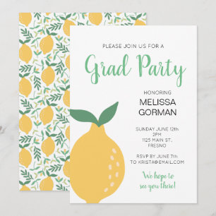 Invitación Fiesta de limón amarillo moderno
