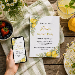Invitación Fiesta de limón cítrico de jardín de verano