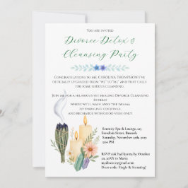 Invitación Fiesta de limpieza de divorcios divertidos Spa & t