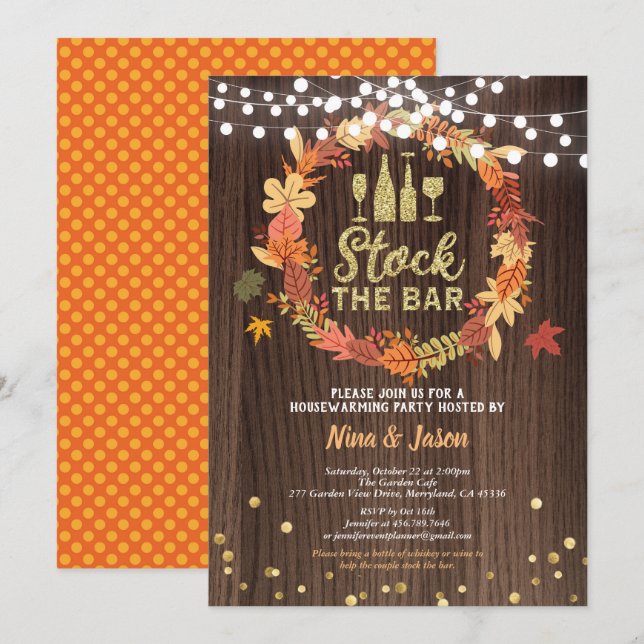 Invitación fiesta de limpieza en el bar gracias (Anverso / Reverso)