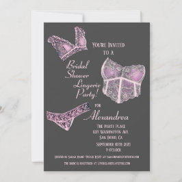Invitación Fiesta De Lingerie Gray Bridal Shower