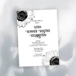 Invitación Fiesta de Litha del Solsticio de Verano de Girasol