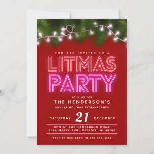 Invitación Fiesta de Litmas divertida fiesta de Navidad