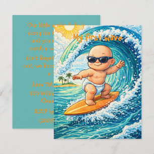 Invitación Fiesta de Little Surfer Dude Descarga Digital 