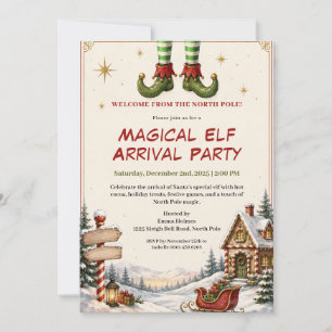 Invitación Fiesta de Llegada de Duendes Fiesta de Navidad d