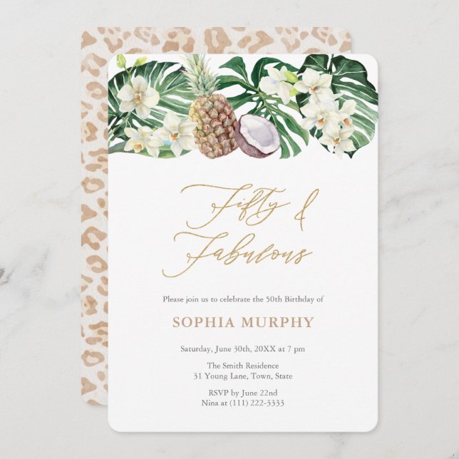 Invitación Fiesta de los 50 Años de la Selva Cincuenta y Fabu (Anverso / Reverso)