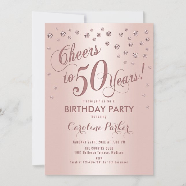 Invitación Fiesta de los 50 Años de Oro Rosa (Anverso)