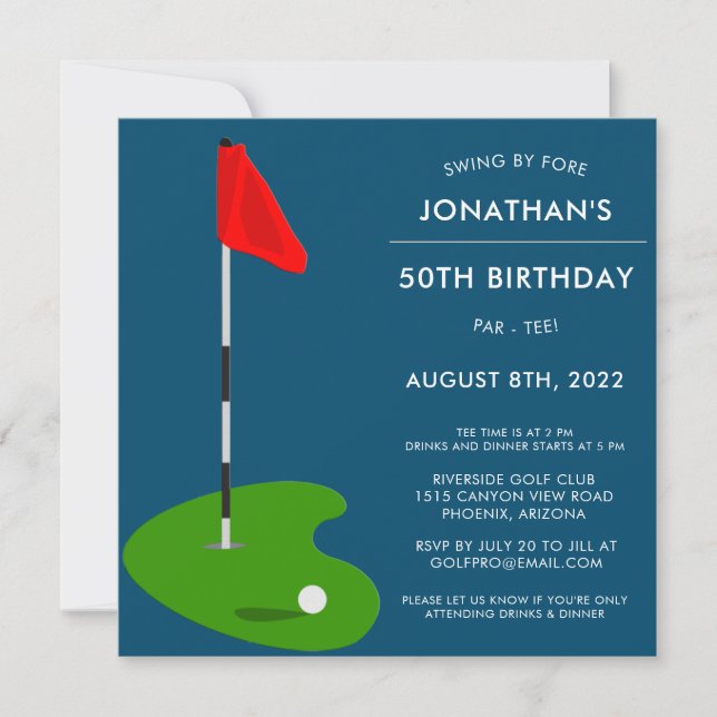 Invitación Fiesta de los 50 Años del Golf (Anverso)