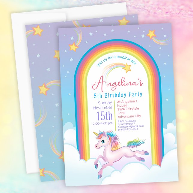Invitación Fiesta de los 5 Años de Unicornio (Subido por el creador)